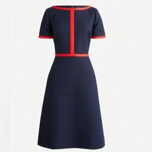 J Crew Matelassé Dress Contrast Piping